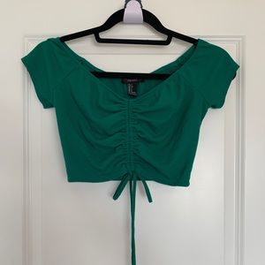 green crop top